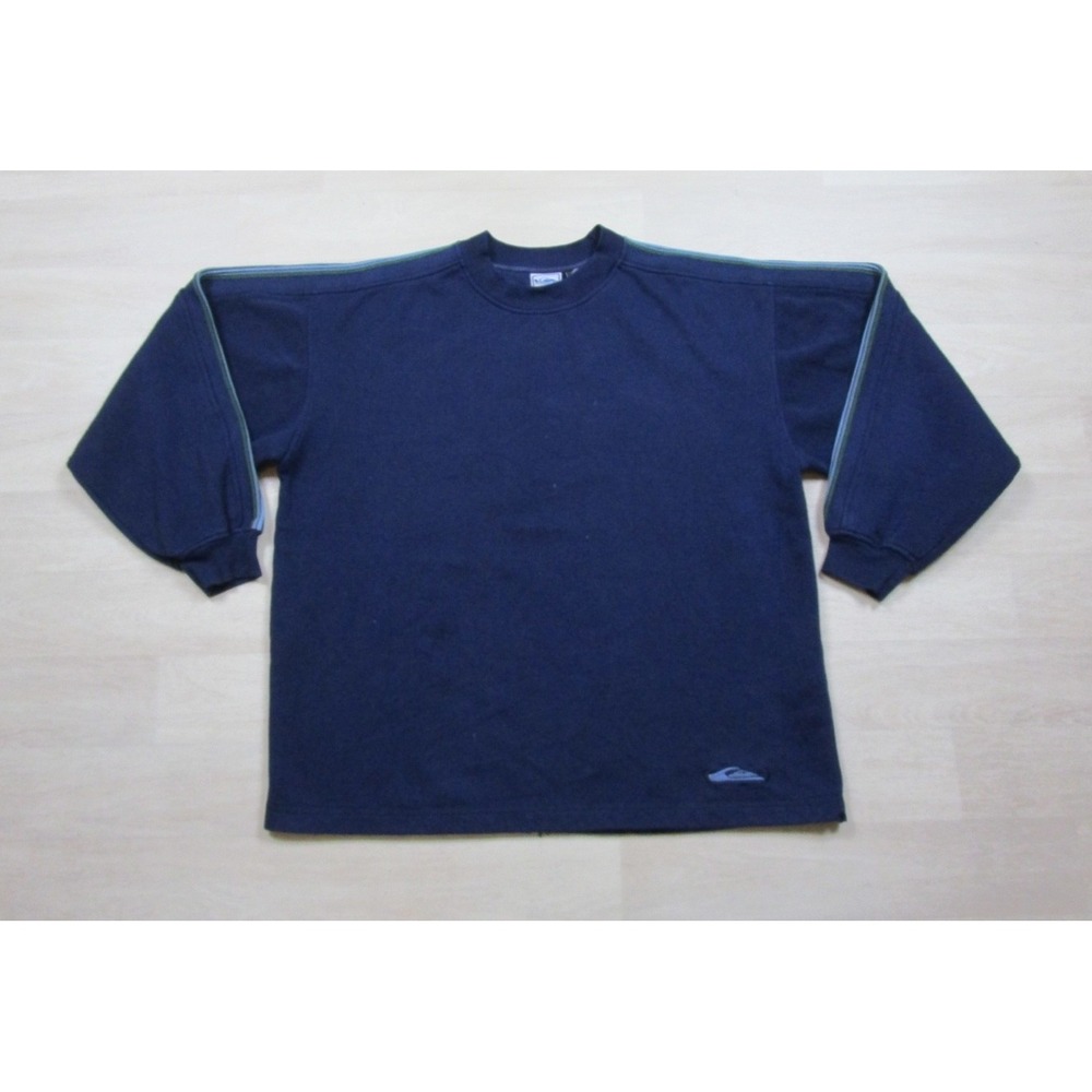 Vintage Y2K Quicksilver Crewneck Sweatshirt (M) Stripe Baggy Skate Surf Grunge